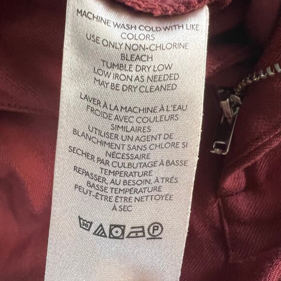 Free People women’s high-waisted tapered pants in a rich red/burgundy color. - Picture 10 of 11